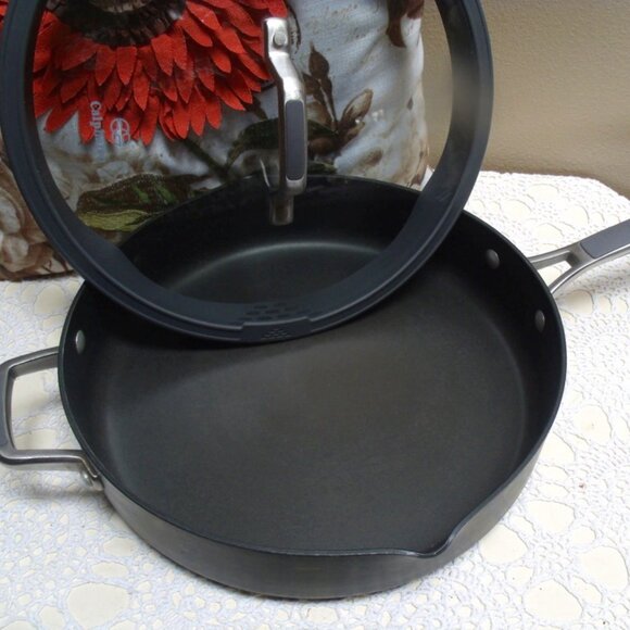 Simply Calphalon Commercial Aluminum Cookware #5005 5 qt Saute Skillet & Cover - Picture 4 of 11